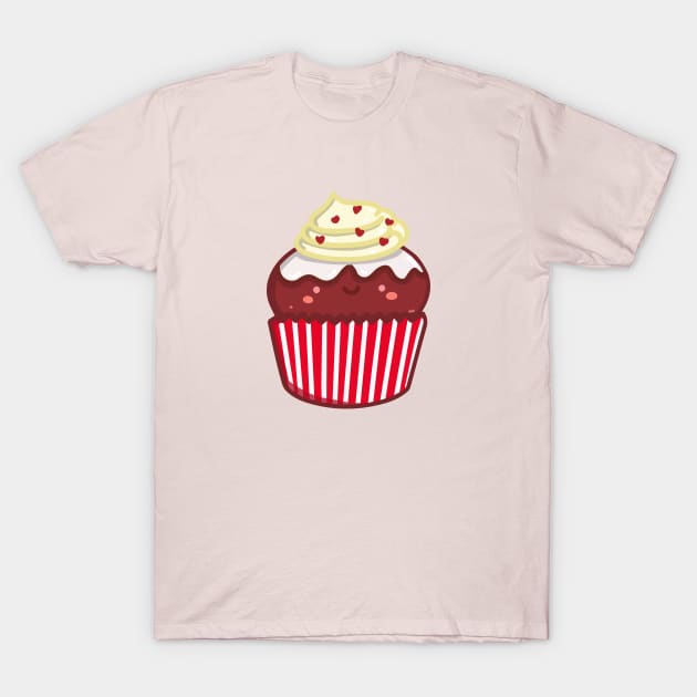 Red velvet cupcake doodle design T-Shirt by Marie.c.doodles